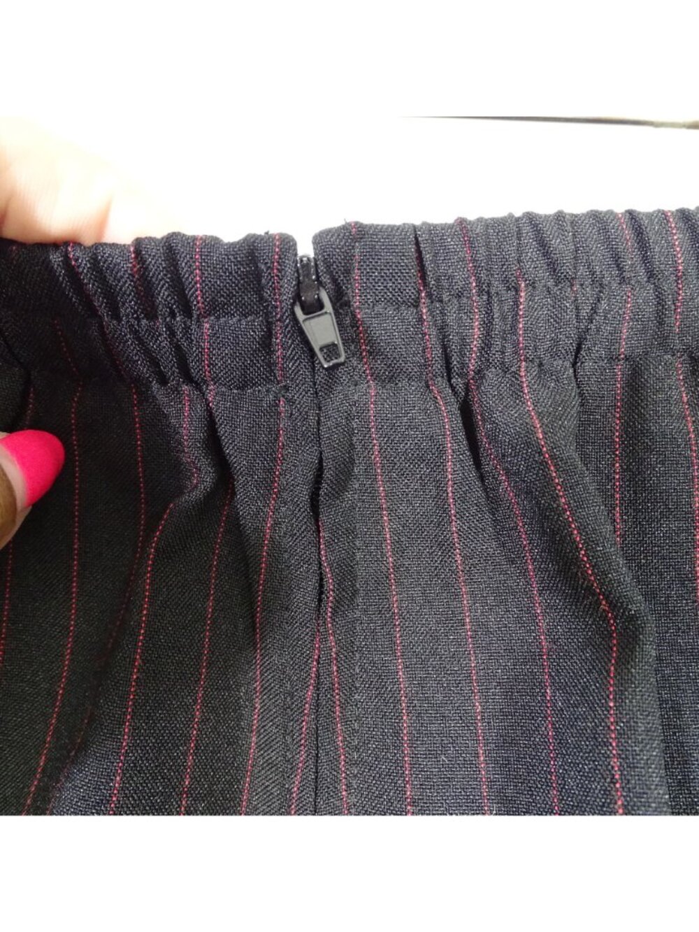 Vtg 2 pc R&K Originals Red Black Pinstripe Pants Suit Outfit Women Size 10 Y2K - Picture 6 of 13